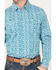 Image #3 - Wrangler 20X Men's Advanced Comfort Paisley Print Long Sleeve Snap Western Shirt, Teal, hi-res