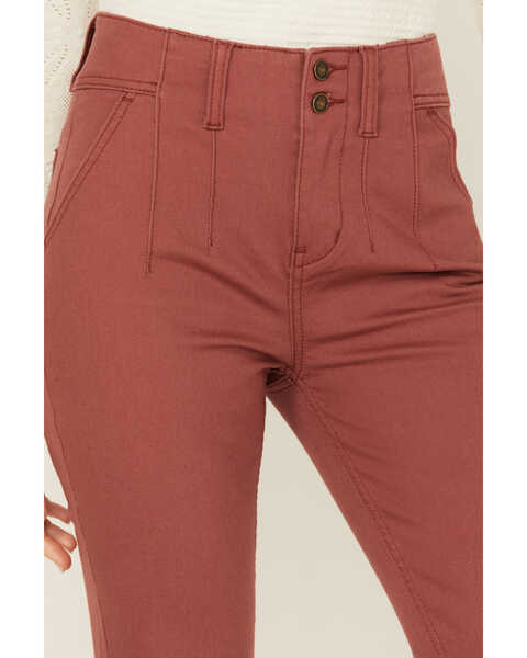 Image #2 - Shyanne Women's Marsala Darted Waist Comfort Stretch Super Flare Jeans , Rust Copper, hi-res
