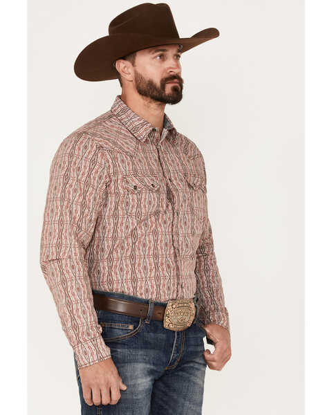 Image #2 - Cody James Men's Traverse Southwestern Print Snap Western Shirt , Red, hi-res