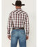 Image #4 - Wrangler 20X Men's Plaid Print Long Sleeve Snap Stretch Western Shirt, Wine, hi-res