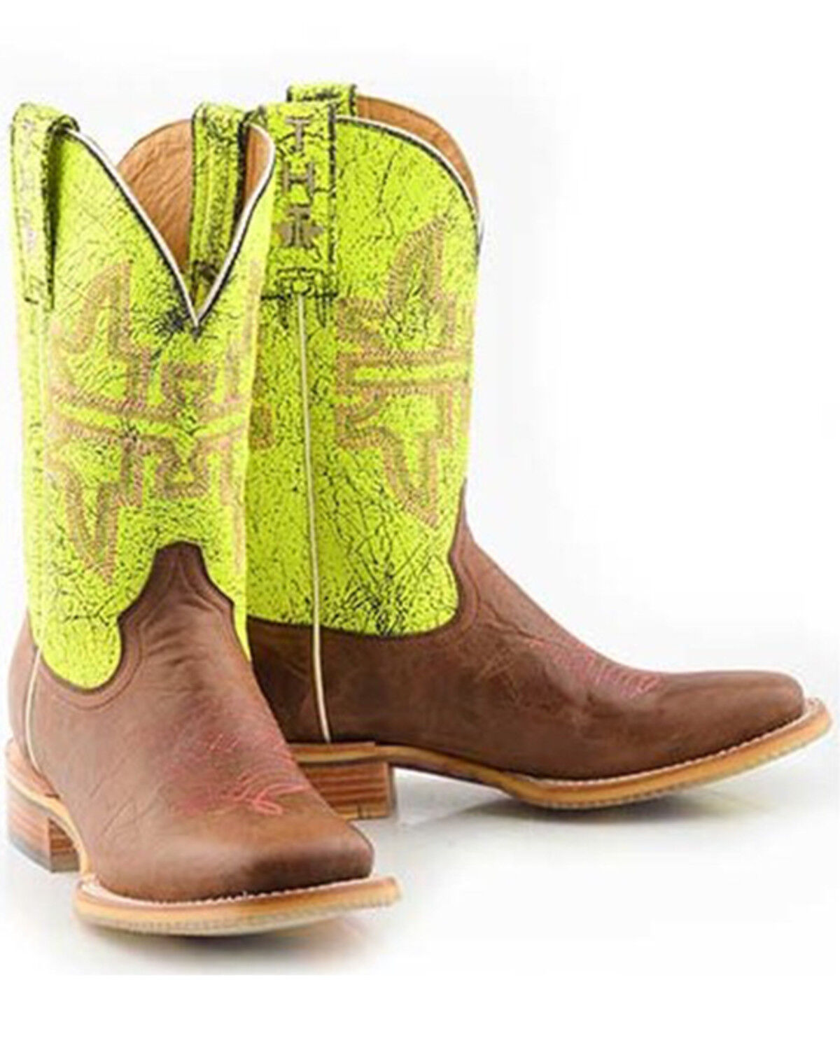 Image #1 - Tin Haul Women's Neon Glow Western Boots - Broad Square Toe, Brown, hi-res