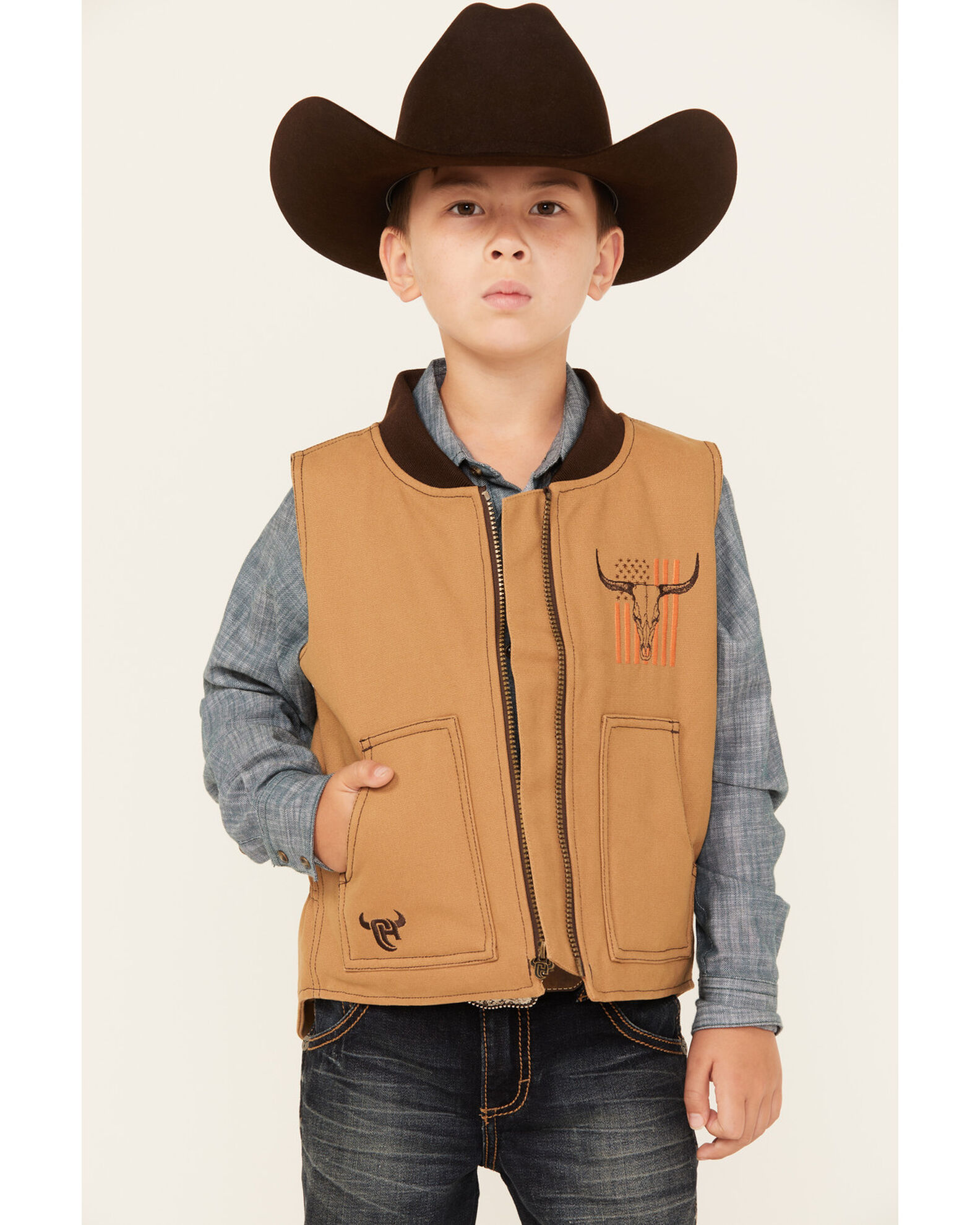 Boys canvas vest cheap