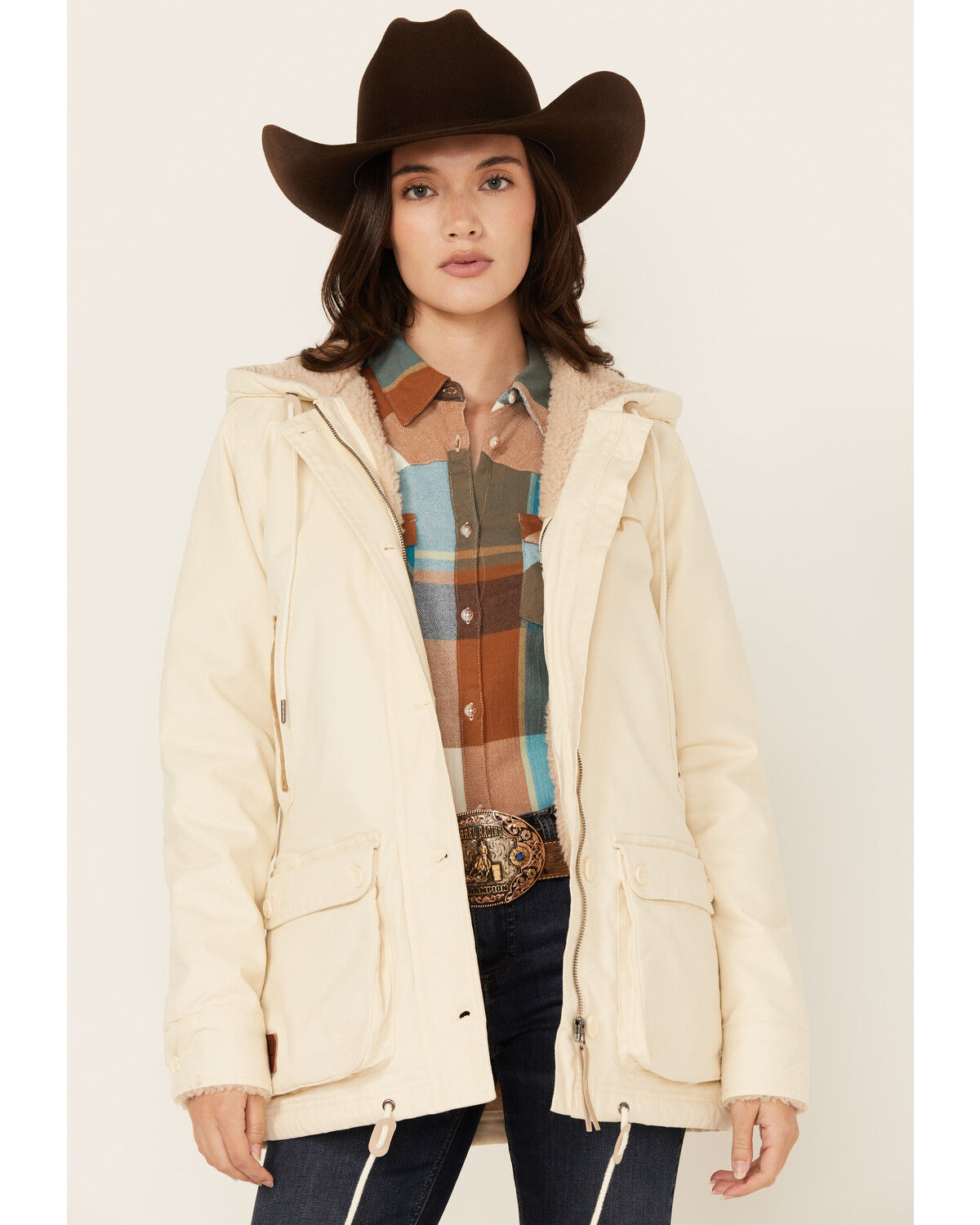 Image #1 - Kimes Ranch Women's Awa Sherpa Lined Jacket, Natural, hi-res
