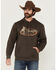 Image #1 - Wrangler Men's Cowboy and Rope Logo Graphic Hooded Sweatshirt, Brown, hi-res