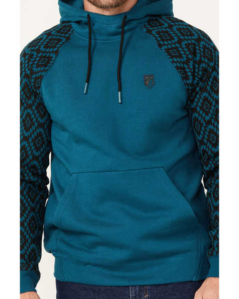 Image #3 - RANK 45® Men's Westgrove Hooded Sweatshirt, Medium Blue, hi-res