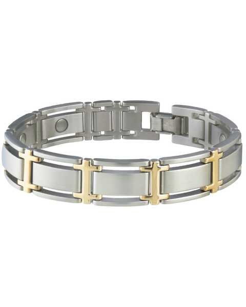 Sabona Men's Executive Symmetry Duet Magnetic Bracelet, Silver, hi-res