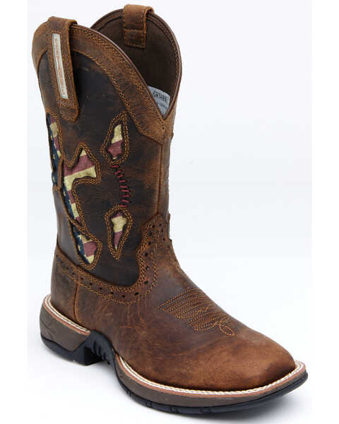Image #1 - Shyanne Women's Lite Flag Western Performance Boots - Broad Square Toe, Brown, hi-res