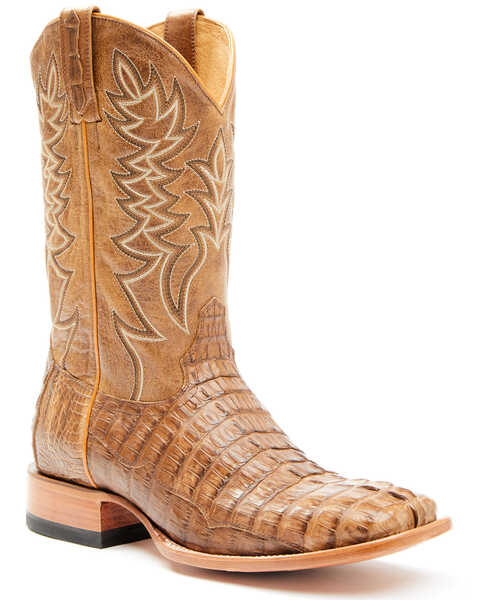 Cody James Men's Caiman Tail Brown Exotic Western Boot - Broad Square Toe , Brown, hi-res