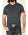 HOOey Men's Solid Charcoal Maverick Short Sleeve Polo Shirt  , Charcoal, hi-res