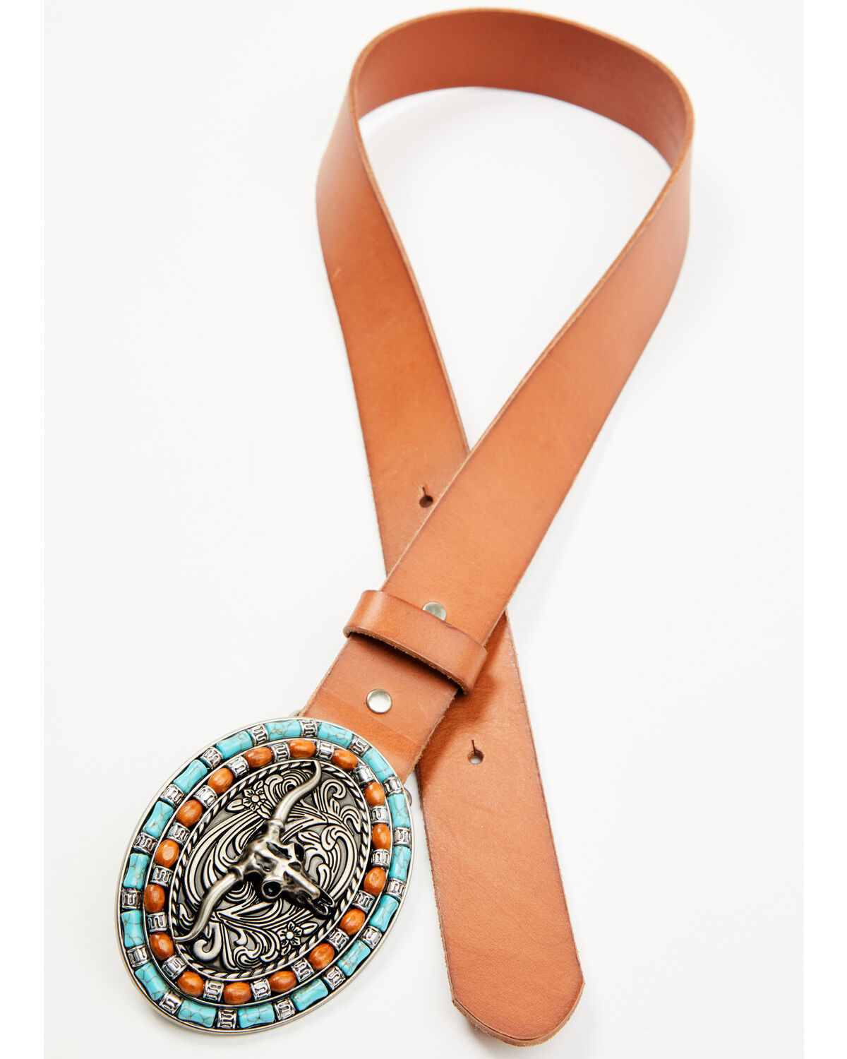 Image #1 - Idyllwind Women's Longhorn Buckle Belt, Brown, hi-res