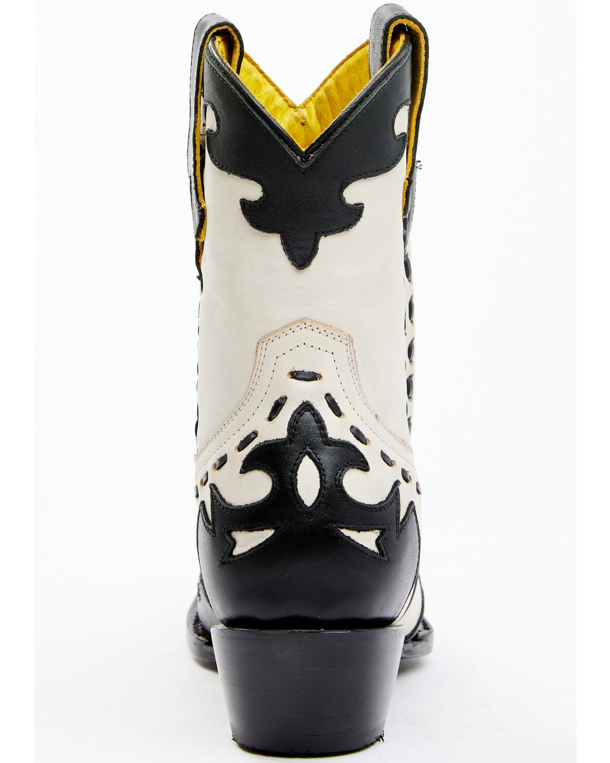 Image #5 - Planet Cowboy Women's Wingtip Leather Western Boot - Snip Toe, Cream/black, hi-res