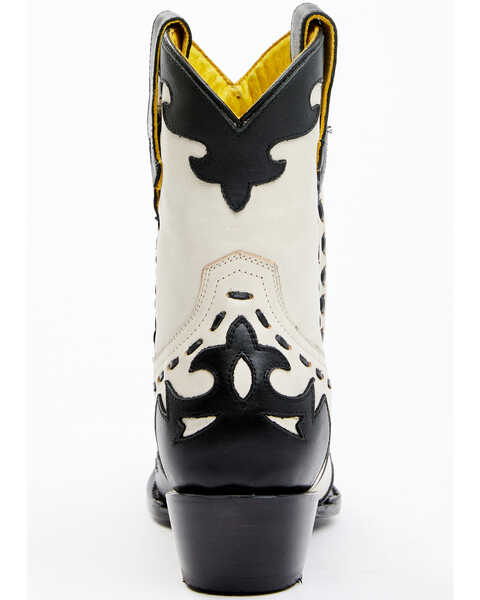 Image #5 - Planet Cowboy Women's Wingtip Leather Western Boot - Snip Toe , Cream/black, hi-res