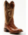 Image #1 - Dan Post Women's Exotic Full-Quill Ostrich Western Boots - Broad Square Toe, Brown, hi-res
