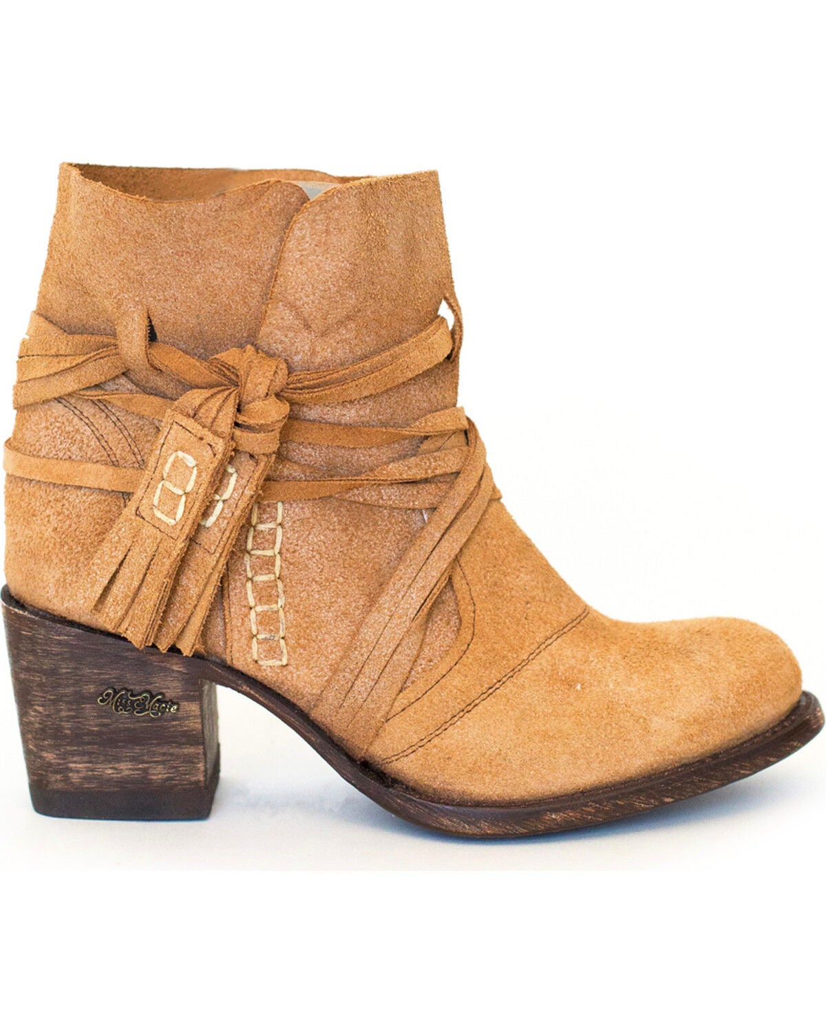 Image #2 - Miss Macie Women's Katie Jo Suede Booties - Round Toe, , hi-res