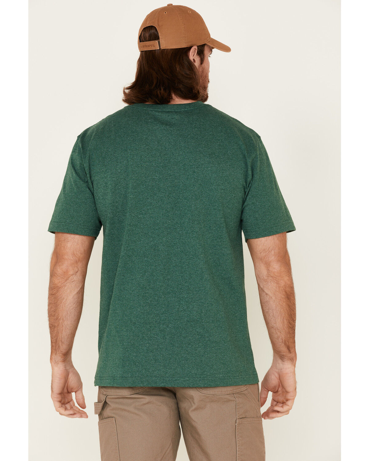 Image #4 - Carhartt Men's Dark Green Loose Fit Pocket Short Sleeve Work T-Shirt - Big, Dark Green, hi-res