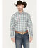 Image #1 - Cinch Men's Plaid Print Long Sleeve Button Down Western Shirt, White, hi-res