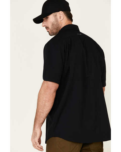 Image #5 - Ariat Men's Solid Tek Button Down Short Sleeve Western Shirt - Tall , Black, hi-res