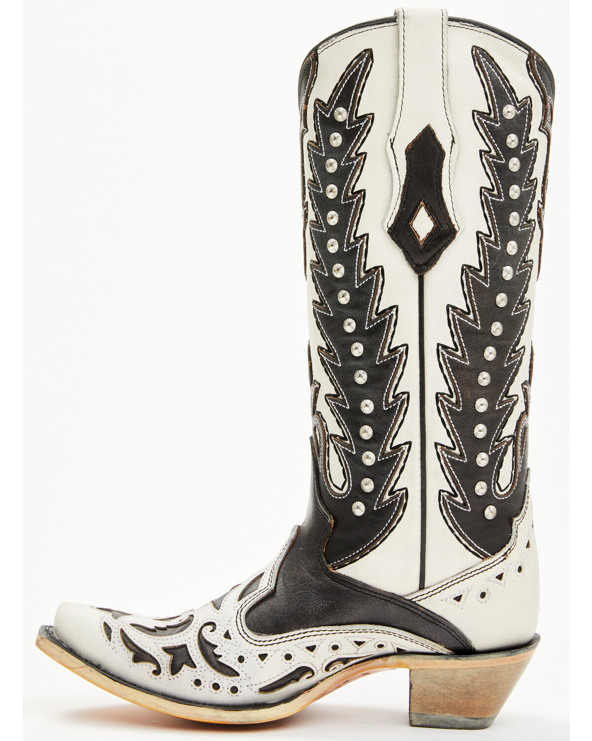 Image #3 - Corral Women's Inlay And Embroidered Western Boots - Snip Toe, White, hi-res