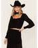 Image #1 - Idyllwind Women's Dallas Smocked Lace Crop Top, Black, hi-res