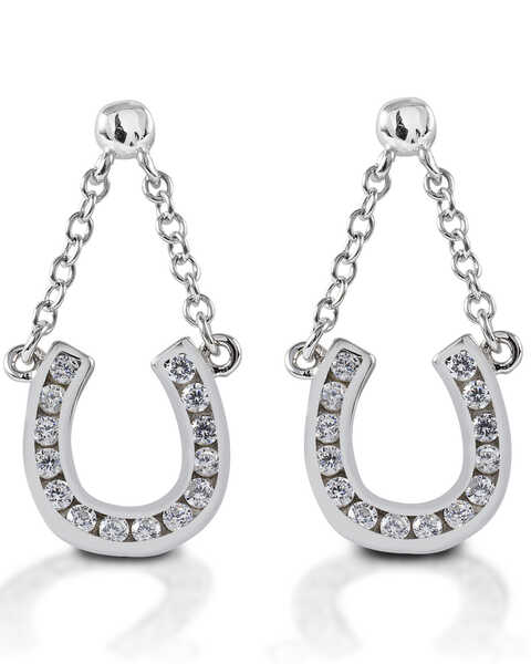  Kelly Herd Women's Horseshoe Dangle Earrings , Silver, hi-res
