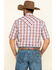 Stetson Men's Desert Dobby Plaid Short Sleeve Western Shirt , Orange, hi-res