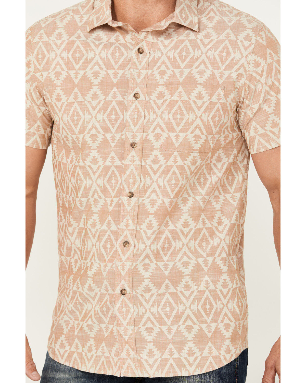 Image #3 - Pendleton Men's Deacon Print Short Sleeve Button-Down Western Shirt, Tan, hi-res