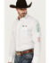 Image #2 - Wrangler Men's Mexico Logo Geo Print Long Sleeve Snap Western Shirt, White, hi-res