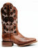 Image #2 - Dan Post Women's Athena Floral Embroidered Western Performance Boots - Broad Square Toe, Tan, hi-res