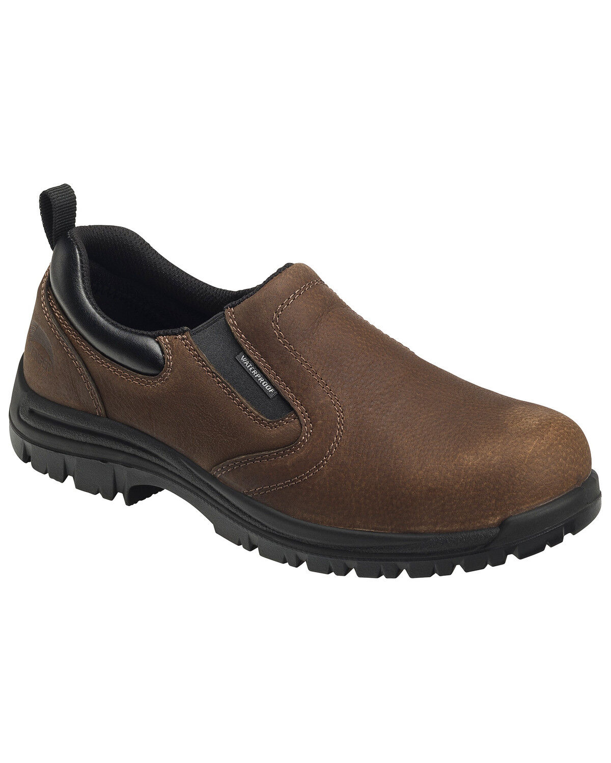 Image #1 - Avenger Men's Waterproof Oxford Work Shoes - Composite Toe, Brown, hi-res