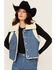 Image #2 - Wrangler Women's Sherpa Lined Denim Vest, Blue, hi-res