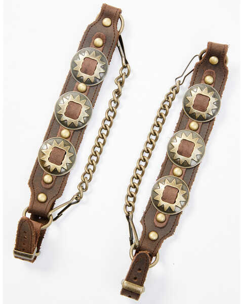Almax Women's Studded Leather Boot Bracelet, Brown, hi-res