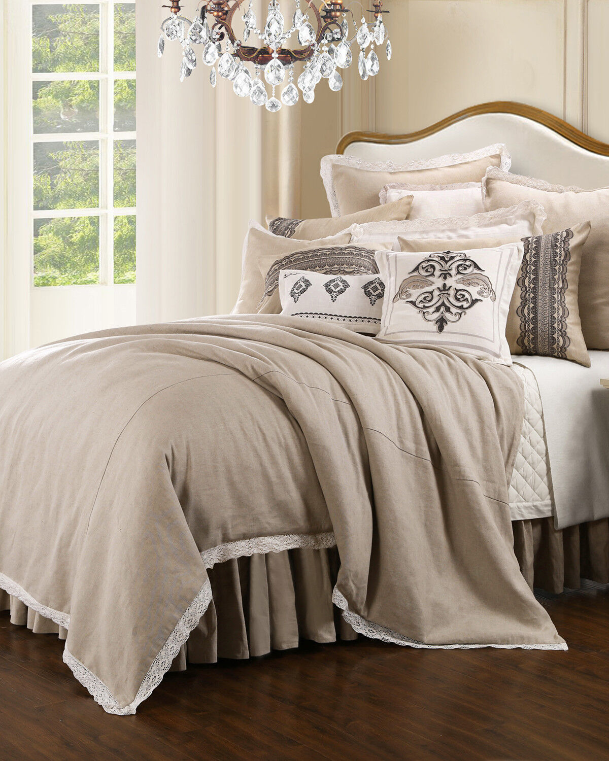 Image #1 - HiEnd Accents Cream Charlotte King Comforter Set, Cream, hi-res