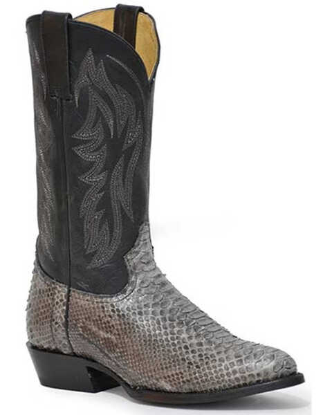 Roper Men's Peyton Python Exotic Western Boots - Round Toe , Grey, hi-res