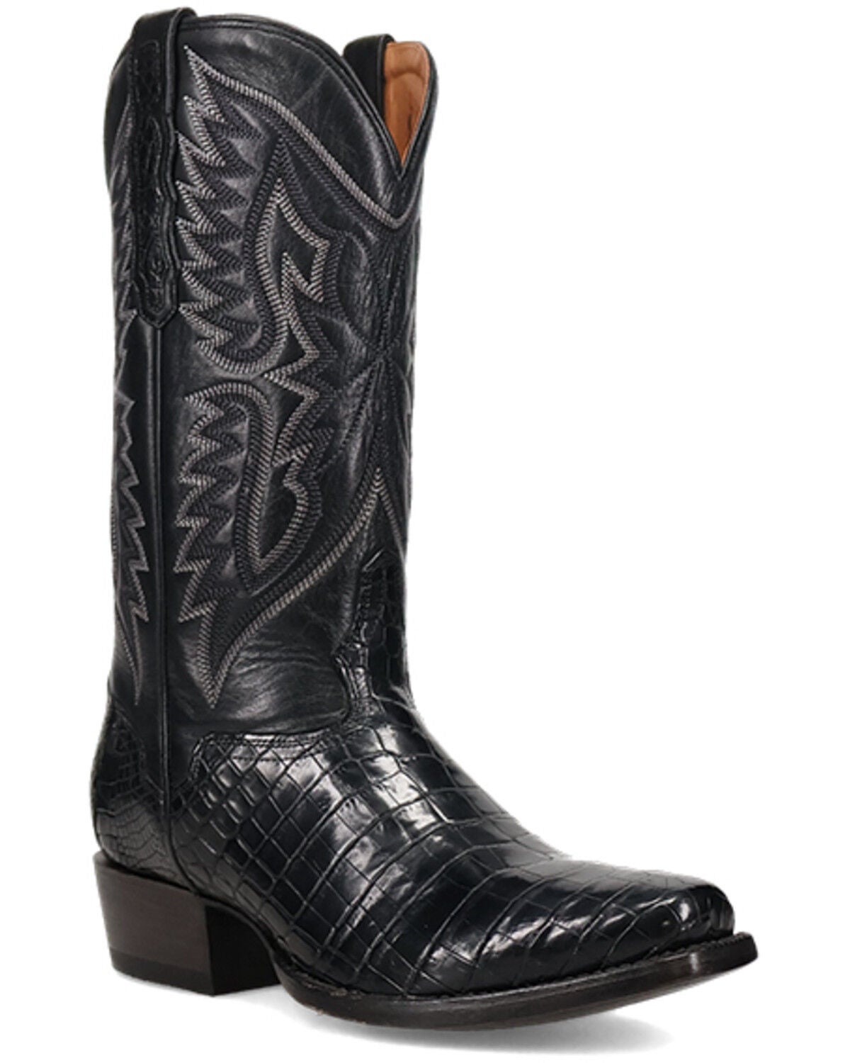 Image #1 - El Dorado Men's Nile Exotic Crocodile Western Boots - Square Toe, Black, hi-res