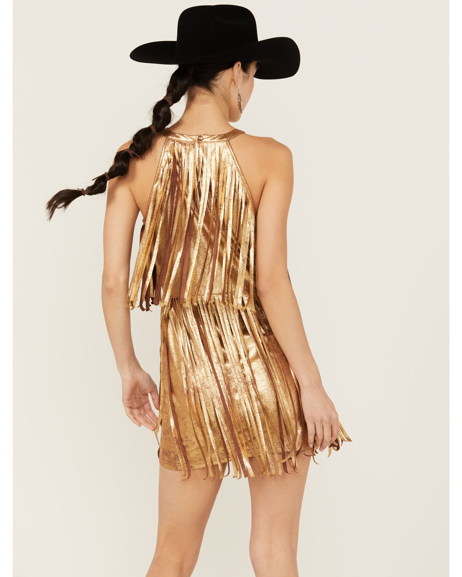 Suede fringe dress cheap