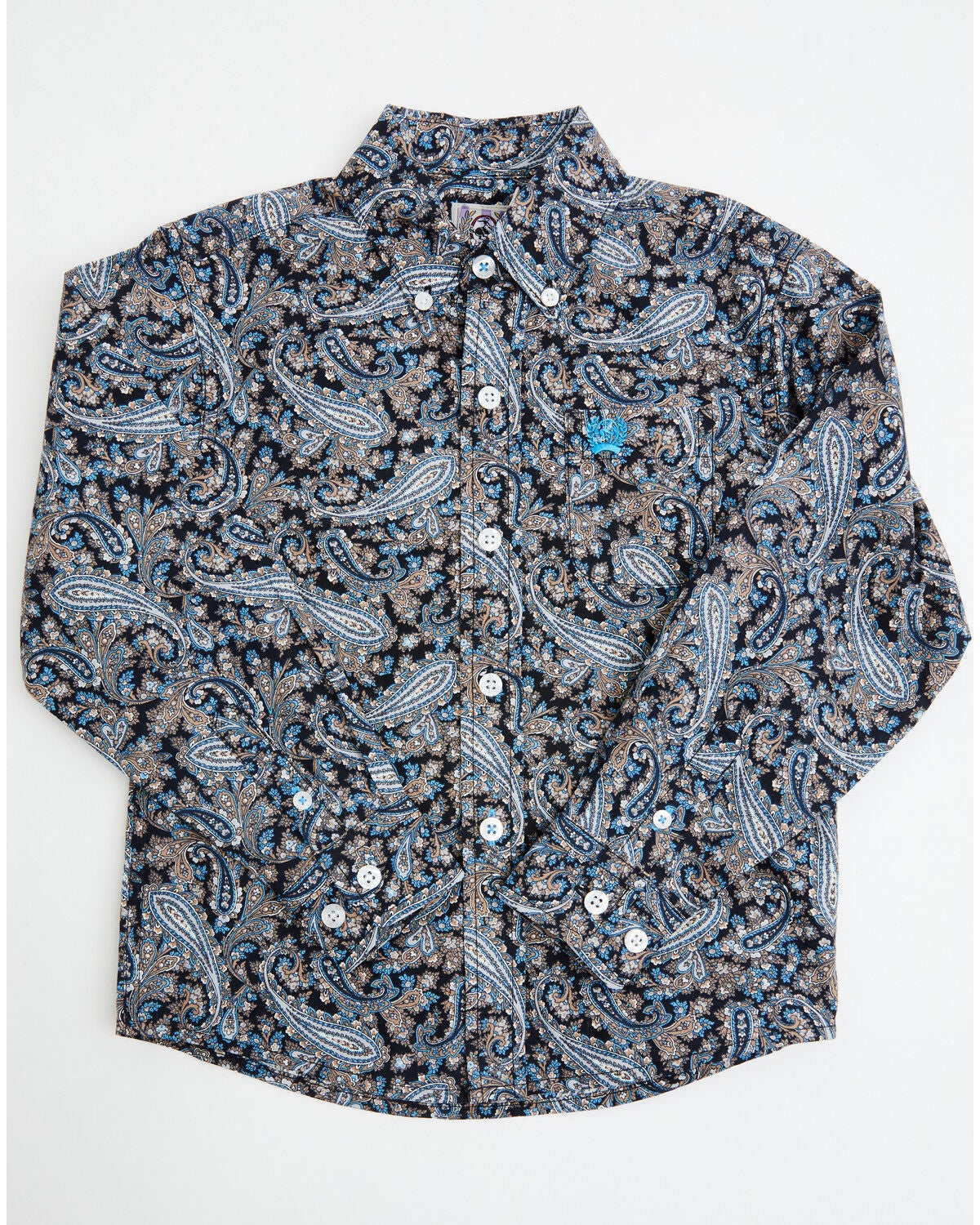 Image #1 - Cinch Toddler Boys' Paisley Print Long Sleeve Button-Down Western Shirt, Multi, hi-res