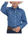 Image #1 - Roper Boys' Medallion Print Short Sleeve Snap Western Shirt, Blue, hi-res