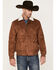 Image #1 - Cody James Men's Edward Faux Suede Sherpa Collar Bomber Jacket, Brown, hi-res