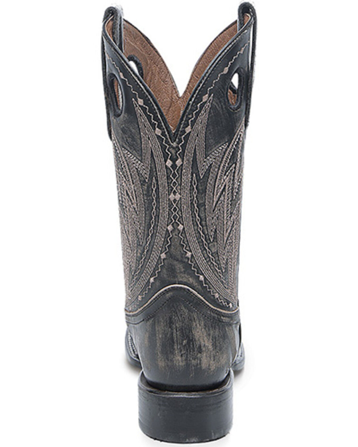 Image #4 - Corral Men's Distressed Cut Out Western Boots - Broad Square Toe, Black, hi-res