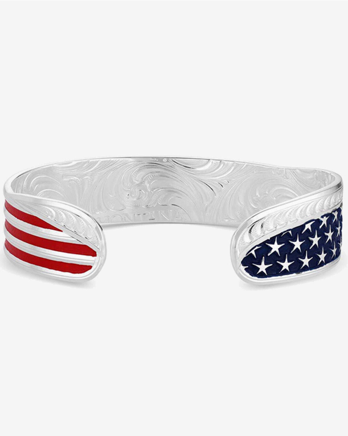 Image #2 - Montana Silversmiths Women's One Nation American Made Cuff Bracelet, Silver, hi-res