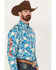 Image #2 - Ariat Men's Team Spencer Classic Fit Button Down Long Sleeve Western Shirt, Teal, hi-res