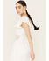 Image #2 - Angie Women's Crochet Front Mini Dress, White, hi-res