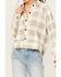 Image #3 - Cleo + Wolf Women's Anthony Heathered Knit Long Sleeve Cropped Shacket, Bark, hi-res