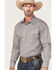 Roper Men's Setting Sun Stretch Diamond Geo Print Long Sleeve Western Shirt , Grey, hi-res