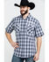 Jack Daniel's Men's Textured Plaid Print Short Sleeve Western Shirt , Black, hi-res