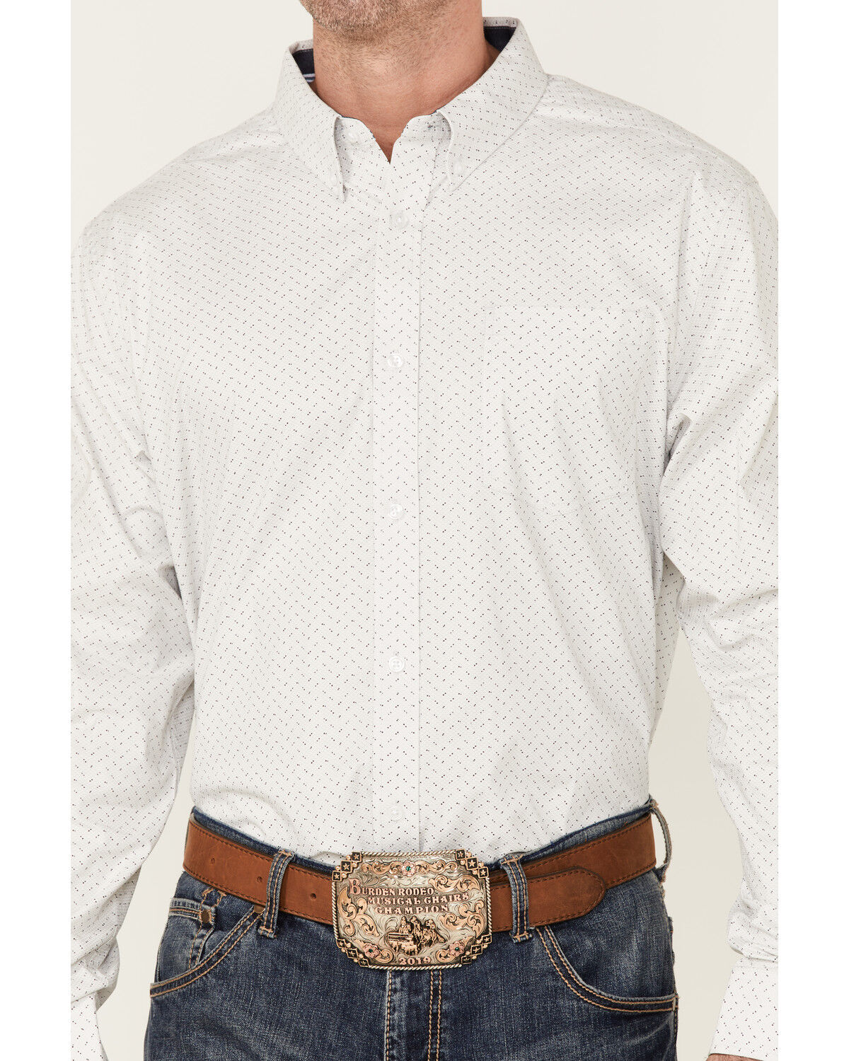 Image #3 - Cody James Core Men's Circuit Board Geo Print Long Sleeve Button-Down Western Shirt, Grey, hi-res