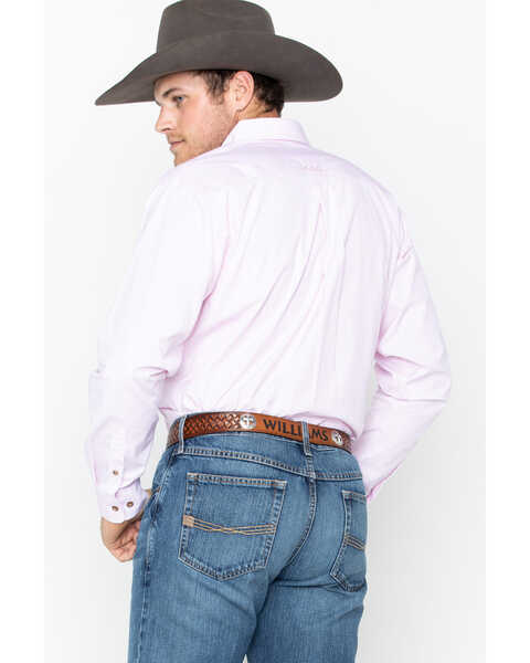 Ariat Men's Pink Striped Long Sleeve Western Shirt, Pink, hi-res