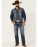 Image #1 - Cinch Men's White Label Medium Stonewash Performance Stretch Relaxed Straight Jeans, Indigo, hi-res