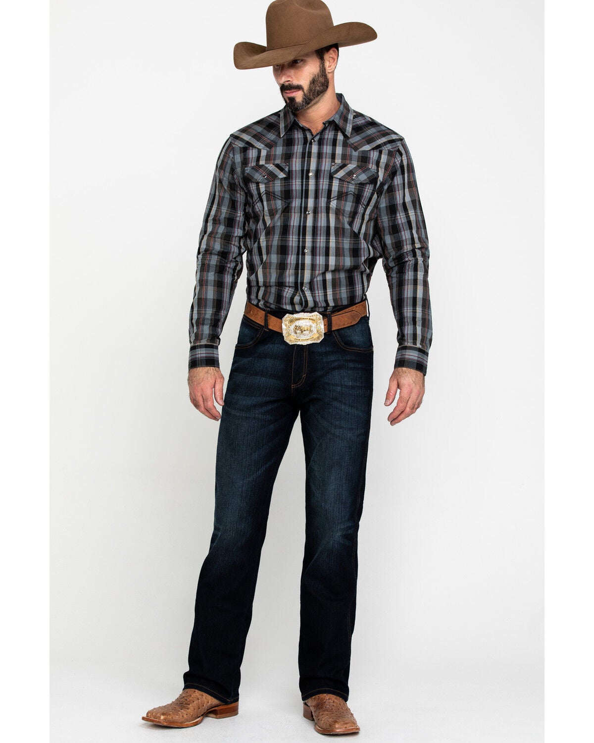 Image #6 - Cody James Men's Chapman Small Plaid Long Sleeve Western Shirt, , hi-res