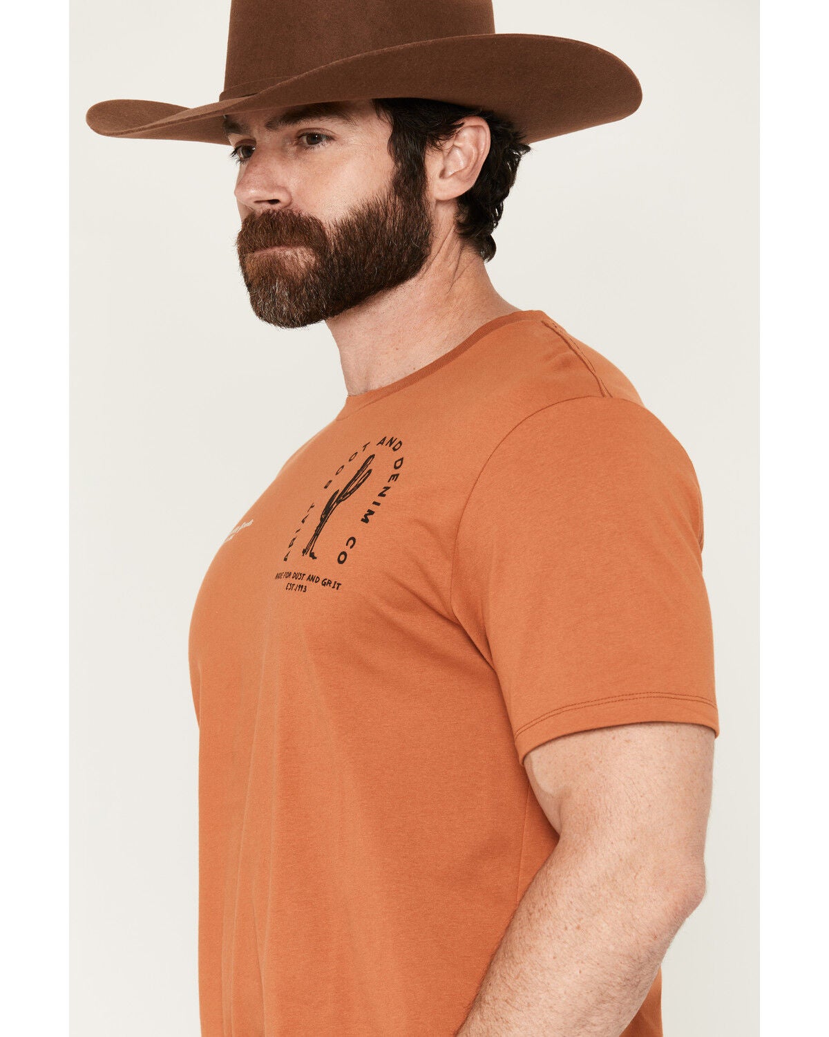Image #3 - Ariat Men's Tobacco Tough Short Sleeve Graphic T-Shirt, Orange, hi-res